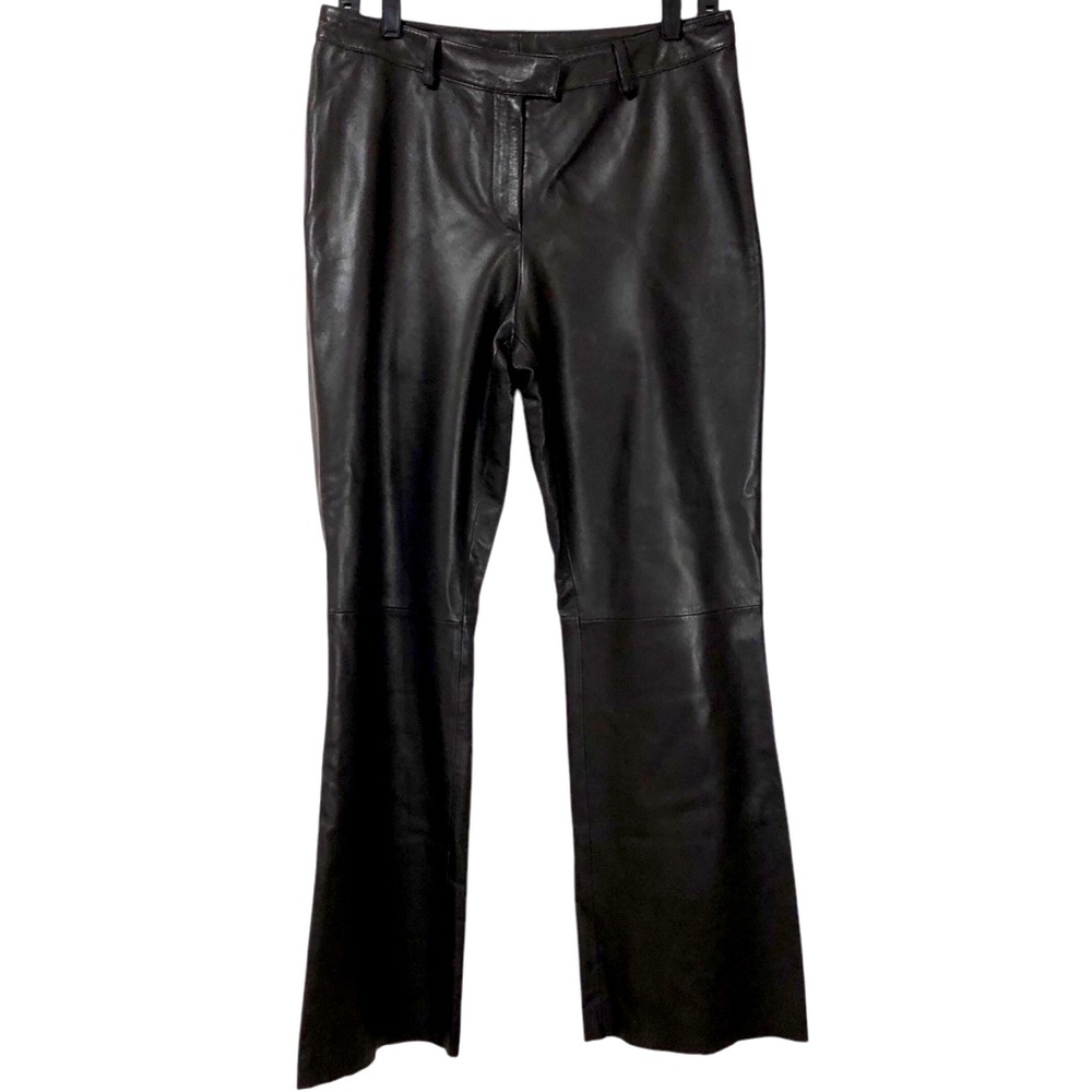 VAKKO Chocolate supple soft bottom flare 100% Leather Vintage Classic Pants sz10